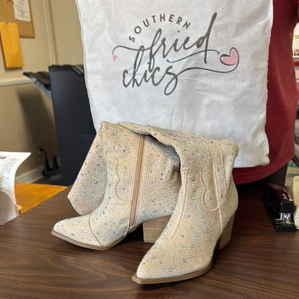 Women's Embellished Tan Boots